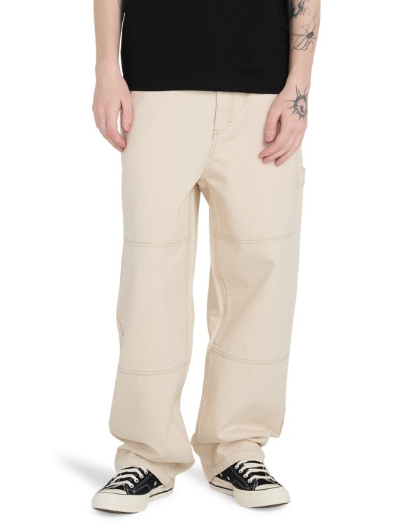 2 Big Carpenter Canvas - Carpenter Trousers for Men White ELYNP00201 Element