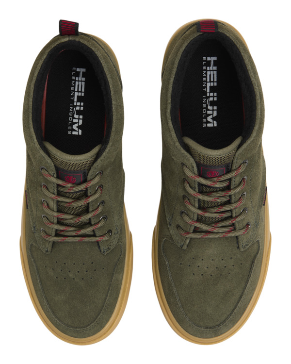 3 Preston 2 - Water-Resistant Leather Shoes for Men Green ELYS300031 Element