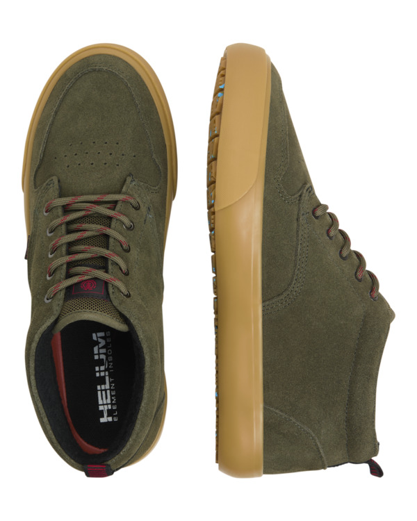 6 Preston 2 - Water-Resistant Leather Shoes for Men Green ELYS300031 Element