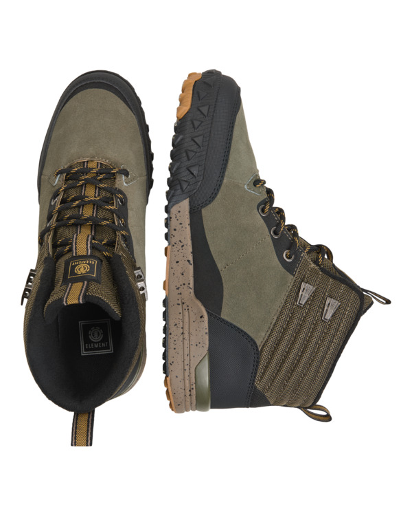 6 Donnelly Elite - Wasserabweisende Lederschuhe für Männer Grün ELYS300035 Element