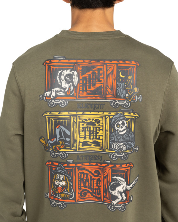 3 Timber Boxcar Cr - Sudadera para hombre Verde ELYSF00312 Element