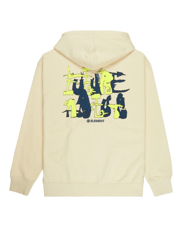 1 Mellow - Sweat &agrave; capuche pour Homme Beige ELYSF00344 Element