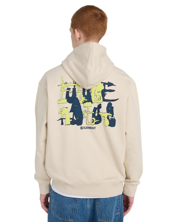 6 Mellow - Sweat &agrave; capuche pour Homme Beige ELYSF00344 Element