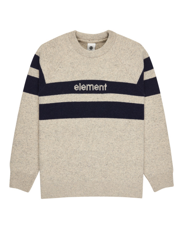 0 2000S Rib Cr - Rundhalspullover für Männer Beige ELYSW00128 Element