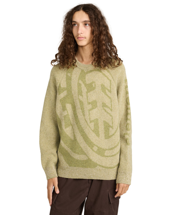 2 Double Icon Cr - Jersey de cuello redondo para hombre Verde ELYSW00129 Element