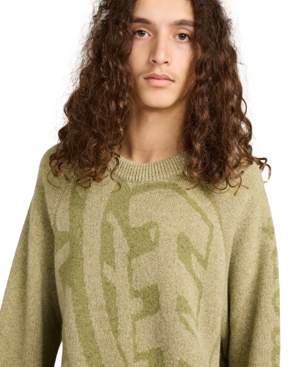 4 Double Icon Cr - Jersey de cuello redondo para hombre Verde ELYSW00129 Element