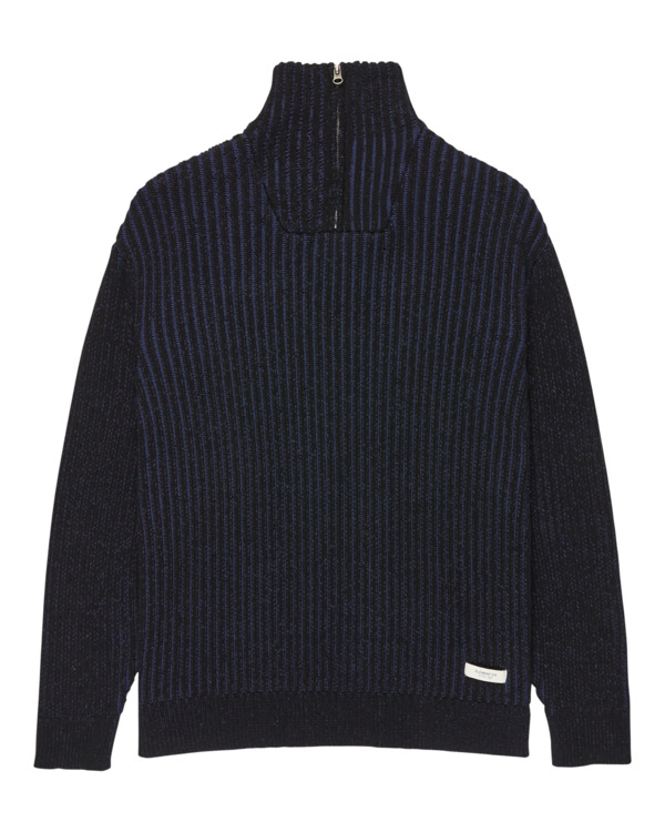 0 2Tone Rib Quarter Zip - Camisola com um quarto de fecho para homem Azul ELYSW00131 Element