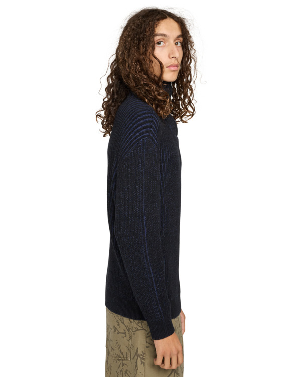 3 2Tone Rib Quarter Zip - Camisola com um quarto de fecho para homem Azul ELYSW00131 Element