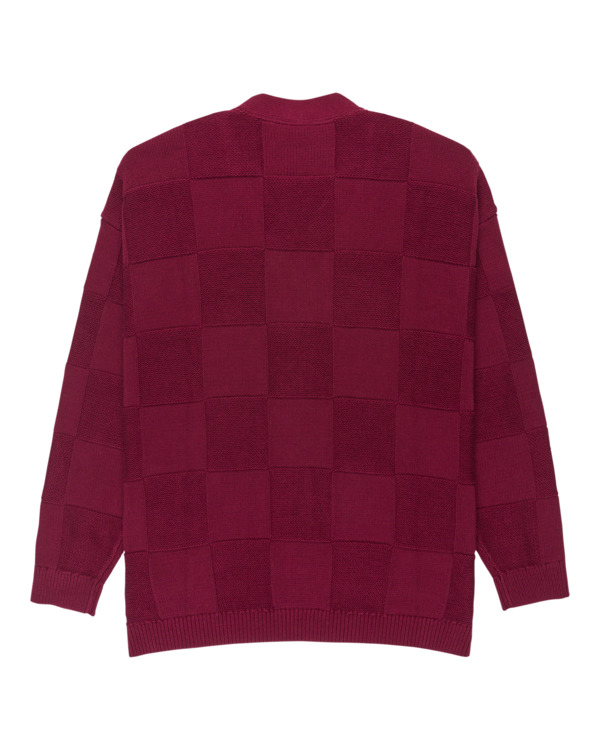 1 Textured Check Cardigan - Jersey con botones para hombre Rojo ELYSW00136 Element