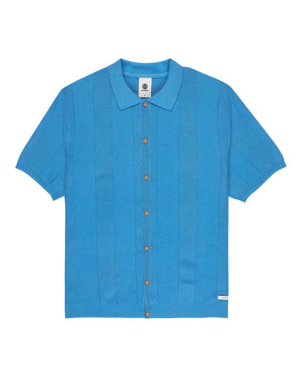 0 Stripe Textured - Polo pour Homme Bleu ELYSW00137 Element