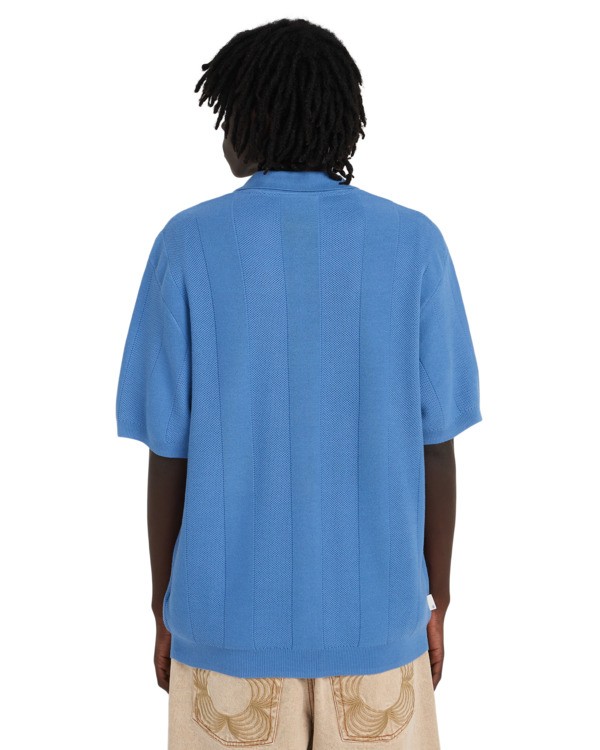 7 Stripe Textured - Polo pour Homme Bleu ELYSW00137 Element