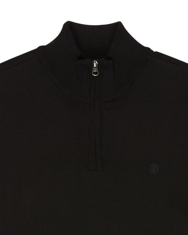 2 Icon Embroidery - Quarter Zip Jumper for Men Black ELYSW00146 Element