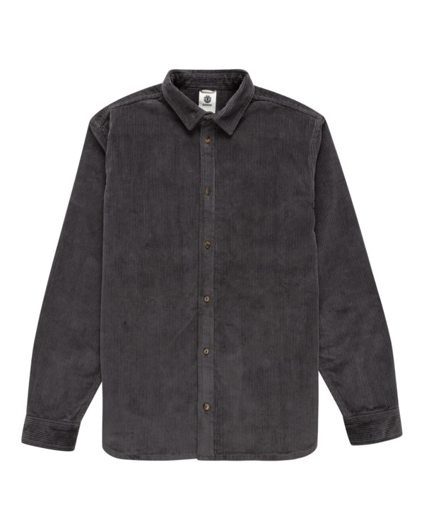 0 Tree Icon - Long Sleeve Corduroy Shirt for Men Black ELYWT00138 Element