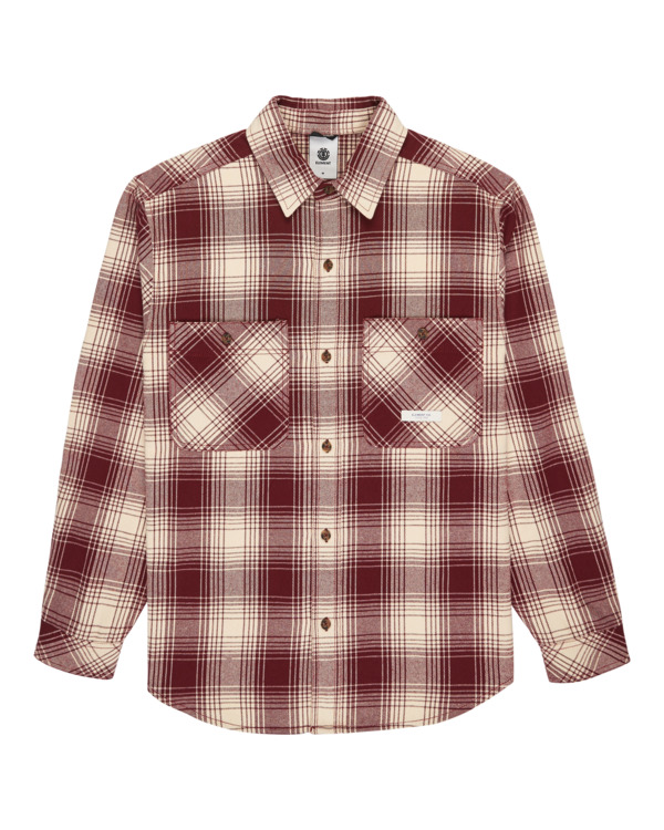0 Hawthorne 2Pkt Heavyweight - Camisa de manga larga para hombre Rojo ELYWT00157 Element