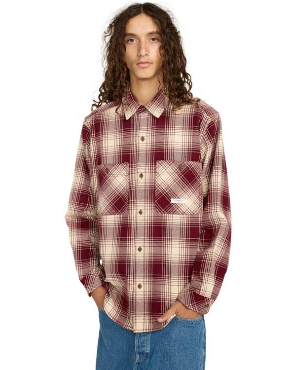 2 Hawthorne 2Pkt Heavyweight - Camisa de manga larga para hombre Rojo ELYWT00157 Element