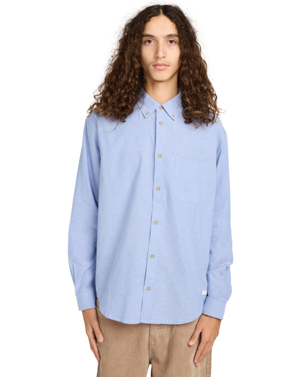 2 Button Down Regular Oxford - Langärmliges Hemd für Männer Blau ELYWT00182 Element