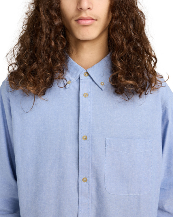 4 Button Down Regular Oxford - Langärmliges Hemd für Männer Blau ELYWT00182 Element