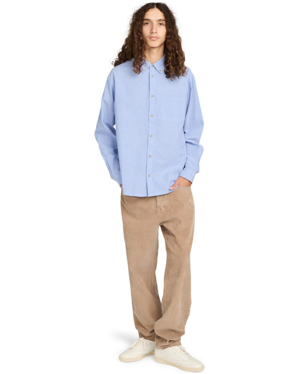 6 Button Down Regular Oxford - Langärmliges Hemd für Männer Blau ELYWT00182 Element
