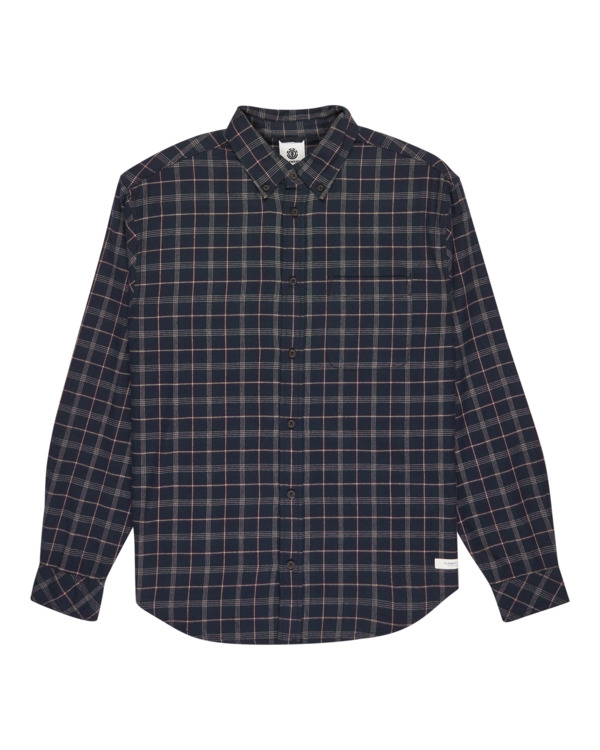0 Button Down Regular Flannel - Long Sleeve Shirt for Men Blue ELYWT00183 Element