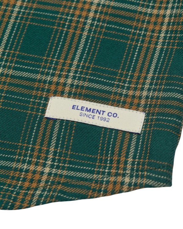 3 Button Down Regular Flannel Green ELYWT00183 Element