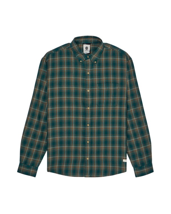 0 Button Down Regular Flannel Green ELYWT00183 Element