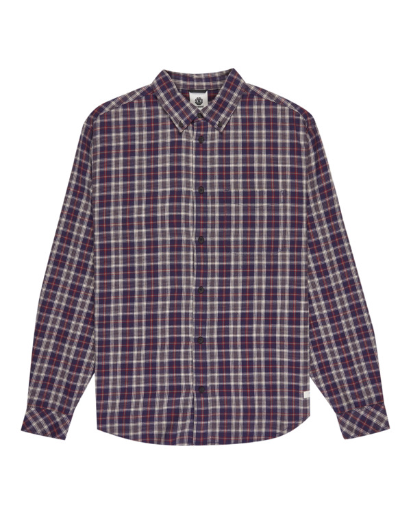 0 Button Down Regular Flannel - Langärmliges Hemd für Männer Schwarz ELYWT00183 Element