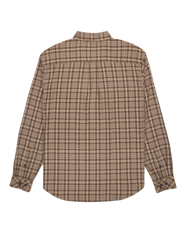 1 Button Down Regular Flannel - Long Sleeve Shirt for Men Beige ELYWT00183 Element