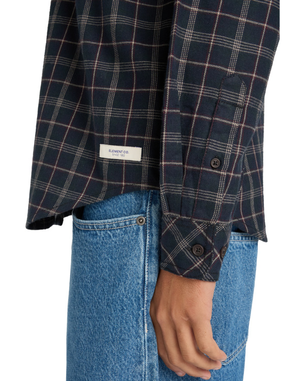 5 Button Down Regular Flannel - Long Sleeve Shirt for Men Blue ELYWT00183 Element