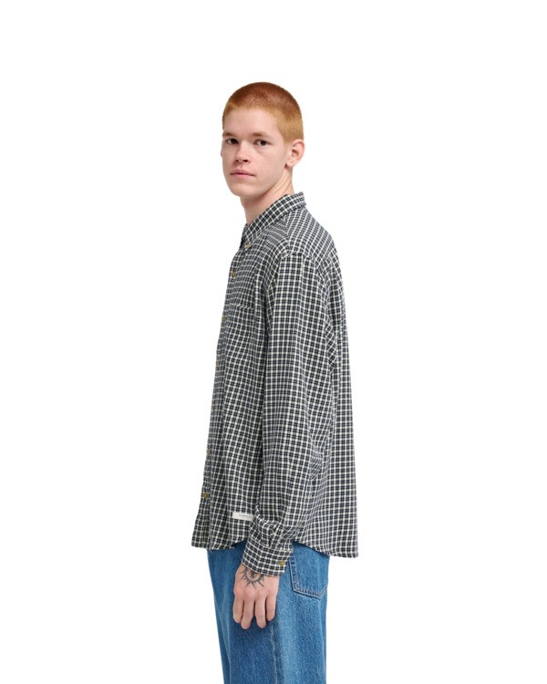 7 Button Down Regular Flannel Azul ELYWT00183 Element