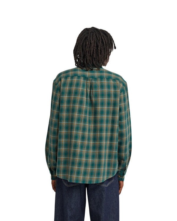 9 Button Down Regular Flannel Green ELYWT00183 Element