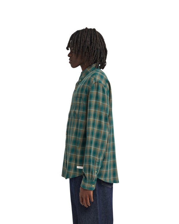 7 Button Down Regular Flannel Green ELYWT00183 Element