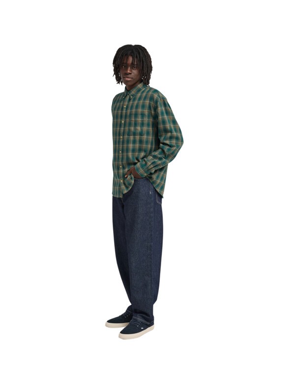 8 Button Down Regular Flannel Green ELYWT00183 Element
