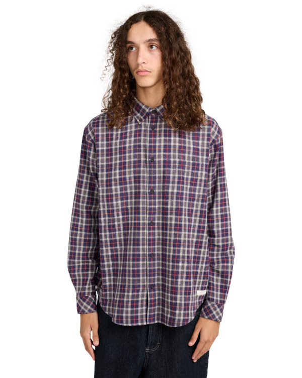 2 Button Down Regular Flannel - Langärmliges Hemd für Männer Schwarz ELYWT00183 Element