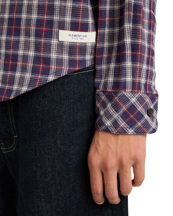 4 Button Down Regular Flannel - Langärmliges Hemd für Männer Schwarz ELYWT00183 Element