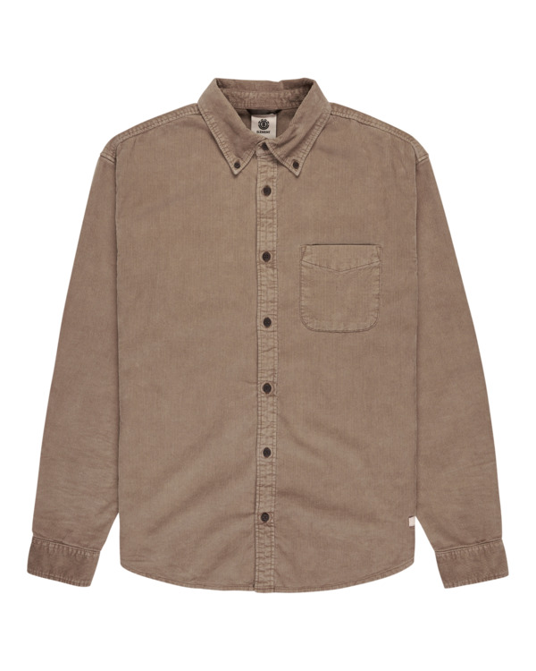 0 Button Down Regular Corduroy - Chemise en velours côtelé pour Homme Gris ELYWT00187 Element