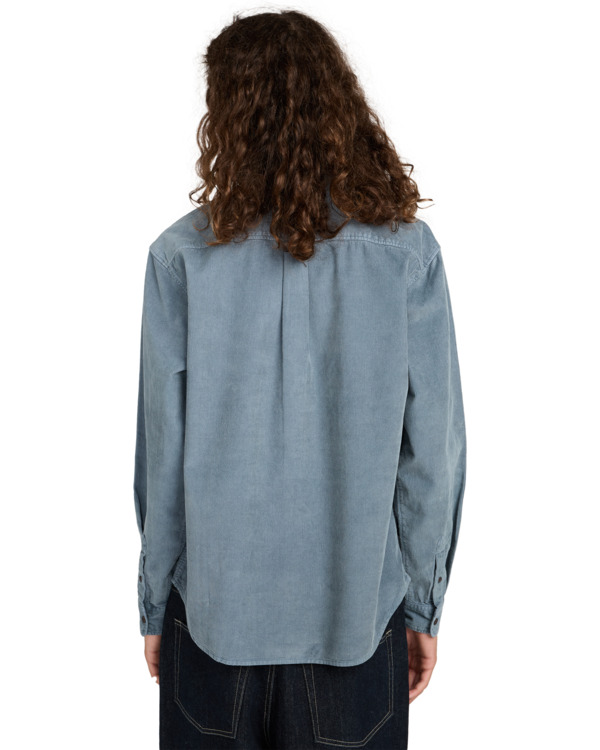 7 Button Down Regular Corduroy - Chemise en velours côtelé pour Homme Bleu ELYWT00187 Element