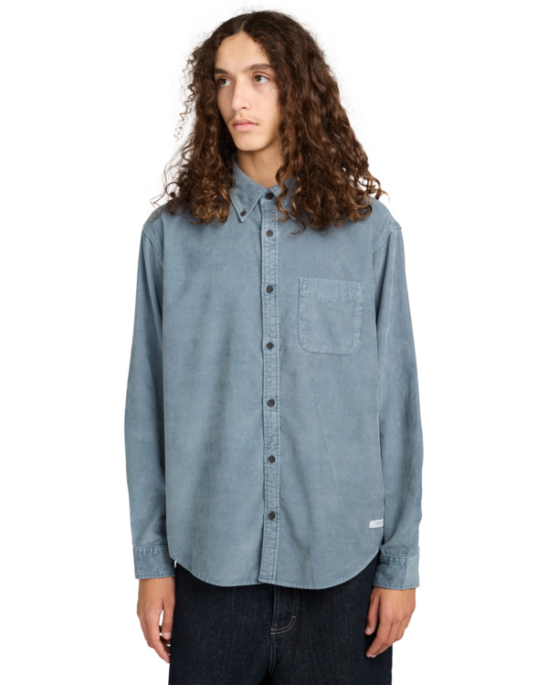 2 Button Down Regular Corduroy - Chemise en velours côtelé pour Homme Bleu ELYWT00187 Element