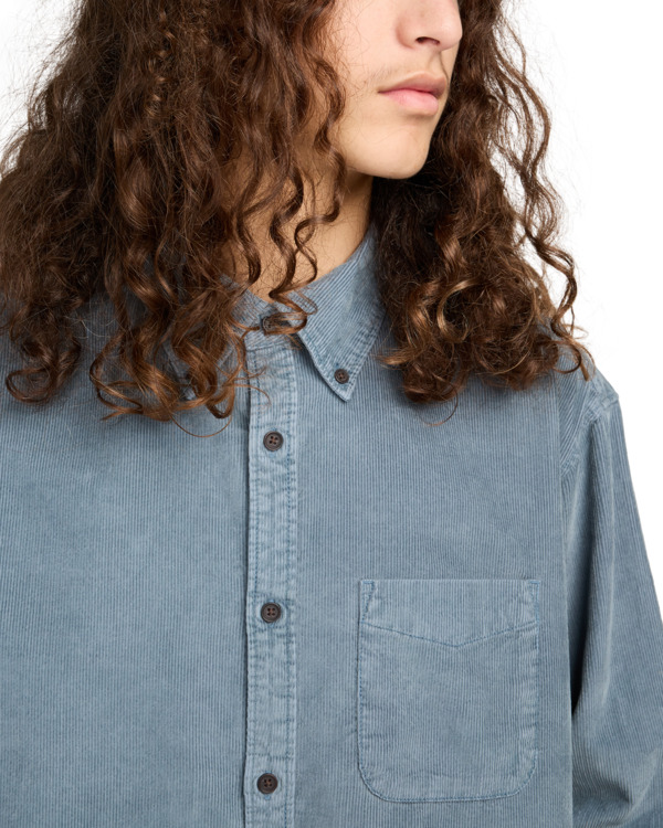 4 Button Down Regular Corduroy - Chemise en velours côtelé pour Homme Bleu ELYWT00187 Element