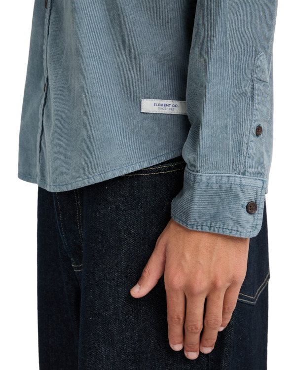 5 Button Down Regular Corduroy - Chemise en velours côtelé pour Homme Bleu ELYWT00187 Element
