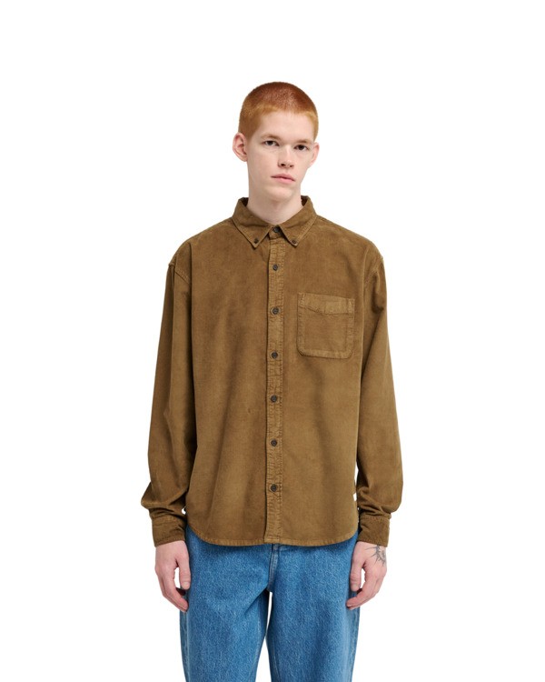 6 Button Down Regular Corduroy Braun ELYWT00187 Element