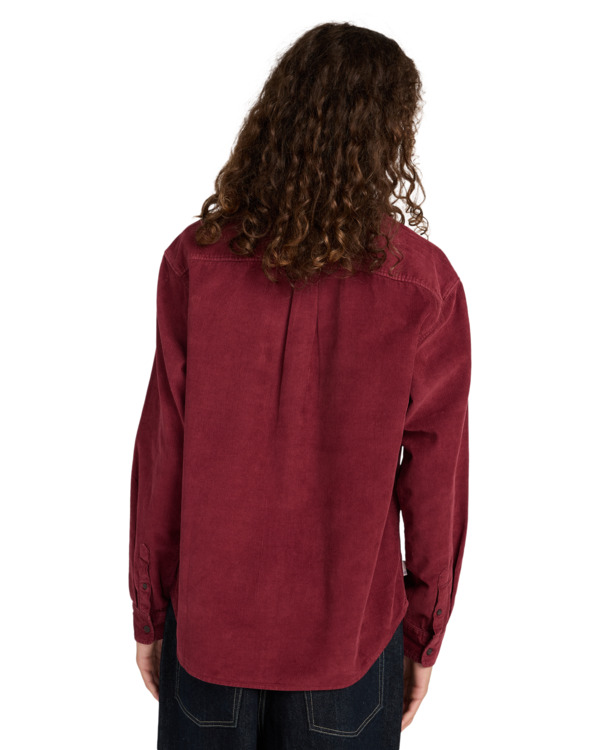 7 Button Down Regular Corduroy - Chemise en velours côtelé pour Homme Rouge ELYWT00187 Element