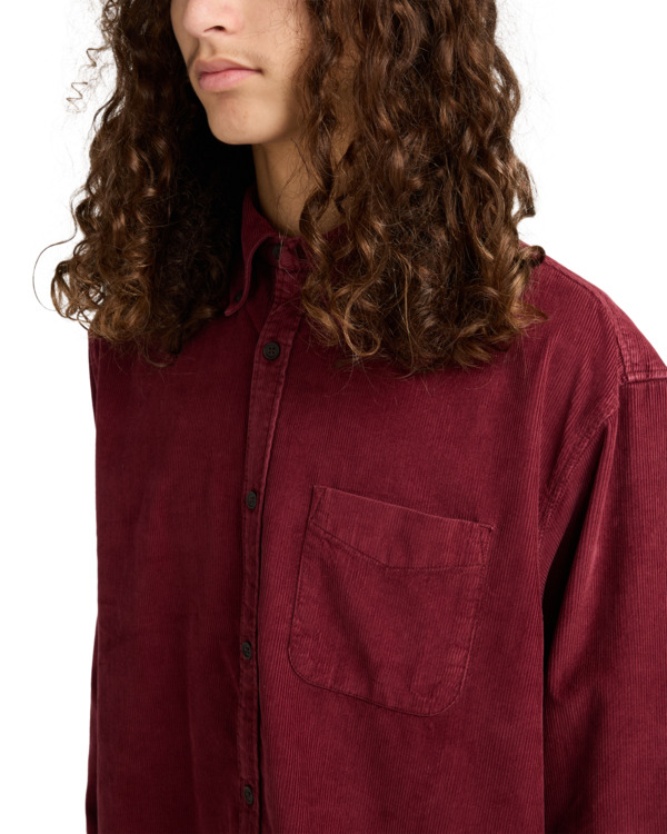 4 Button Down Regular Corduroy - Chemise en velours côtelé pour Homme Rouge ELYWT00187 Element