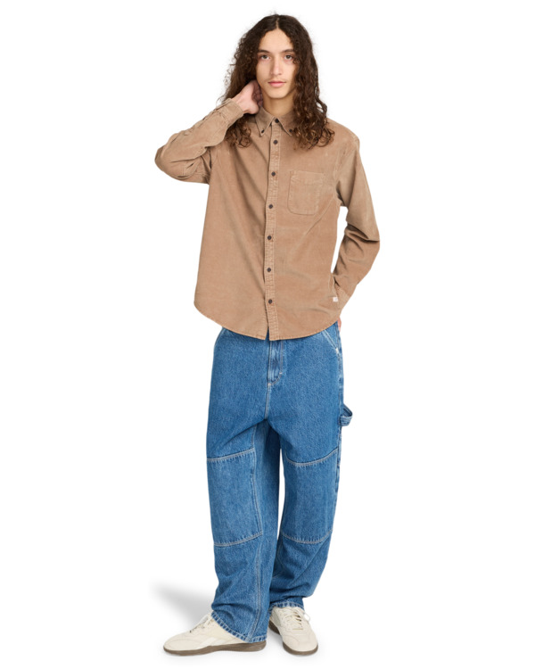6 Button Down Regular Corduroy - Chemise en velours côtelé pour Homme Gris ELYWT00187 Element