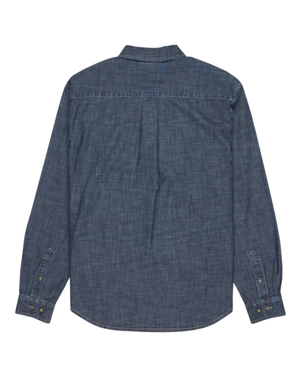 1 Button Down Regular Chambray - Long Sleeve Shirt for Men Blue ELYWT00192 Element