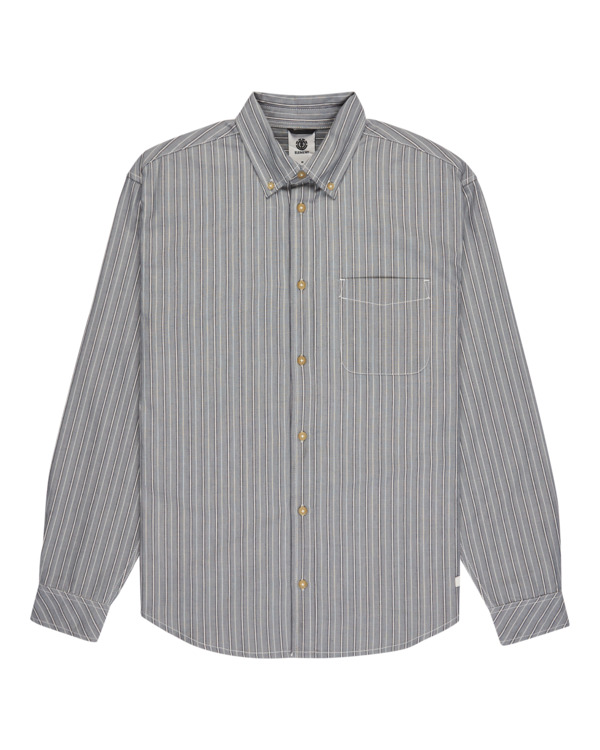 0 Button Down Regular Chambray - Long Sleeve Shirt for Men Blue ELYWT00192 Element