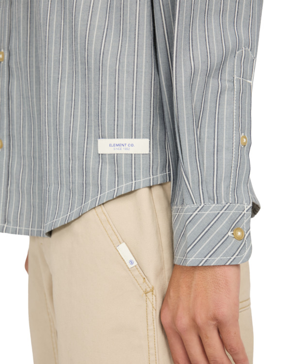 5 Button Down Regular Chambray - Long Sleeve Shirt for Men Blue ELYWT00192 Element
