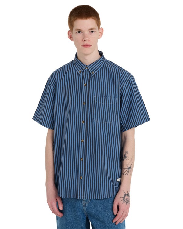 2 Regular Button Down - Short Sleeve Shirt for Men Blue ELYWT00196 Element