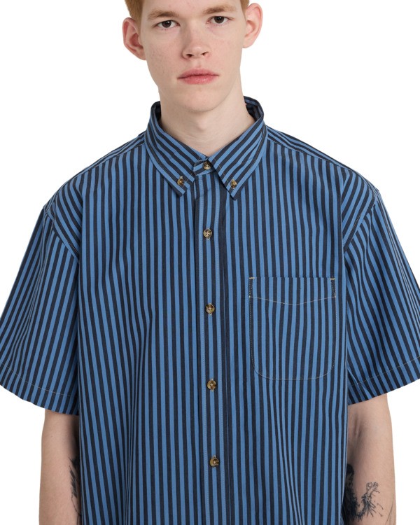 4 Regular Button Down - Short Sleeve Shirt for Men Blue ELYWT00196 Element