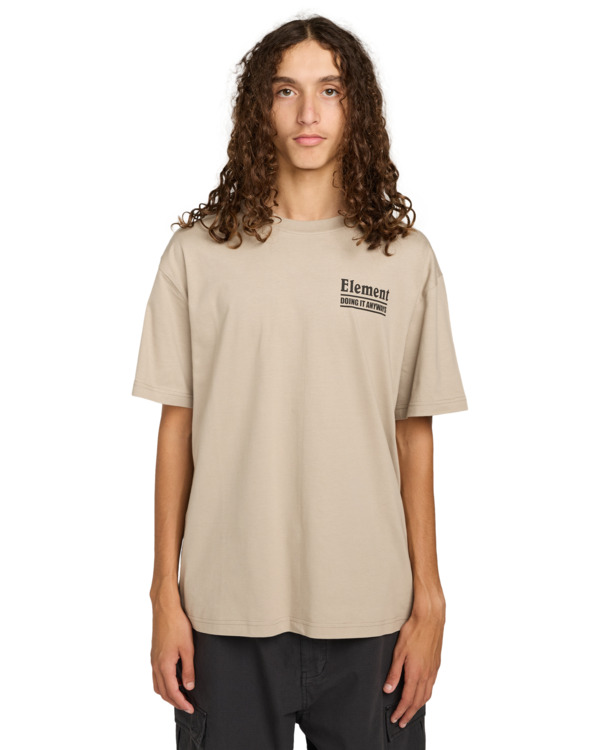 2 Anyways - T-shirt met korte mouwen voor Heren Beige ELYZT00568 Element