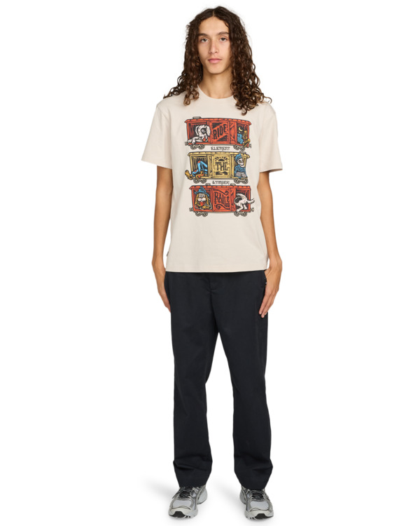 5 Timber Boxcar - Short Sleeve T-Shirt for Men Beige ELYZT00574 Element